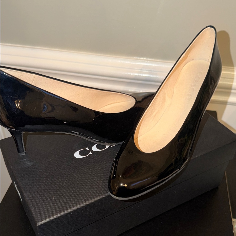 Coach Black Patent Leather Heels